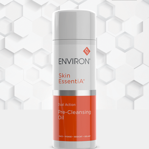 A bottle of Environ Skin EssentiA Dual Action Pre-Cleansing Oil