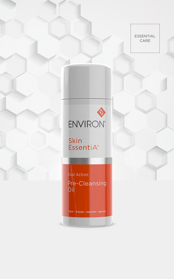A bottle of Environ Skin EssentiA Dual Action Pre-Cleansing Oil