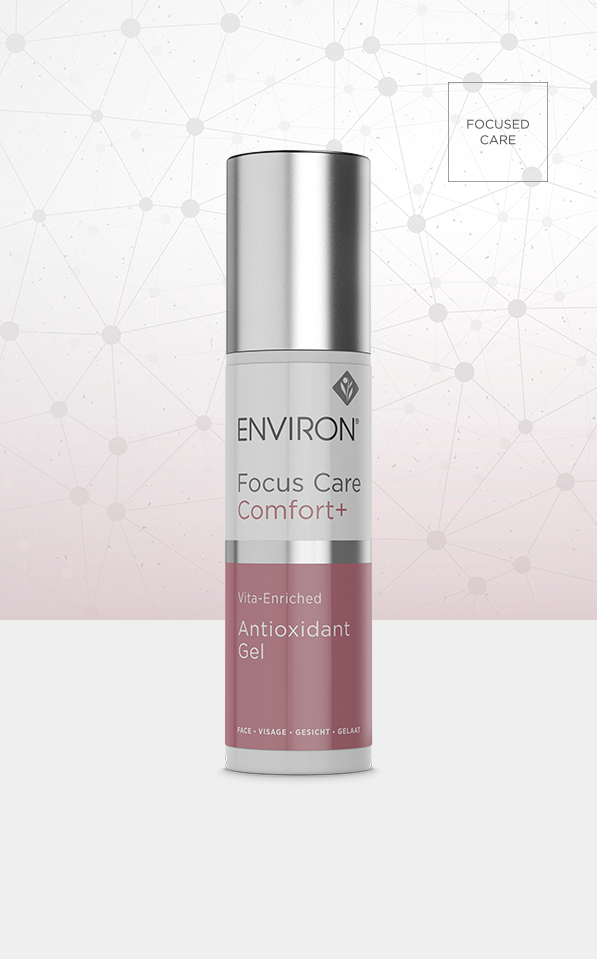 A bottle of Environ Focus Care Comfort+ Vita-Enriched Antioxidant Gel