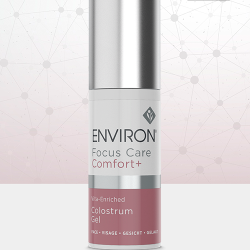 A bottle of Environ Focus Care Comfort+ Vita-Enriched Colostrum Gel