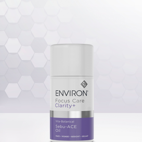 A bottle of Environ Focus Care Clarity+ Vitabotanical Sebu-ACE Oil