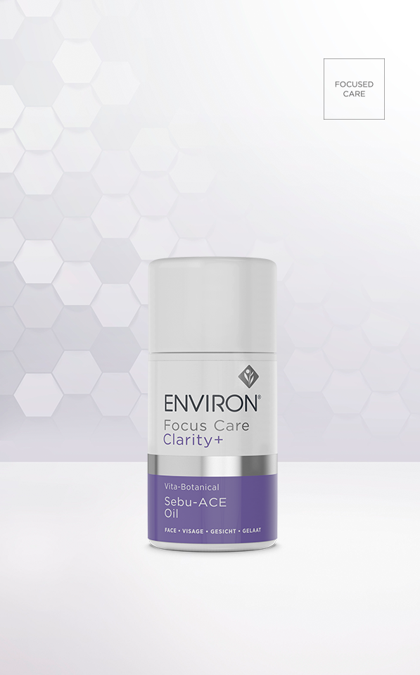 A bottle of Environ Focus Care Clarity+ Vitabotanical Sebu-ACE Oil