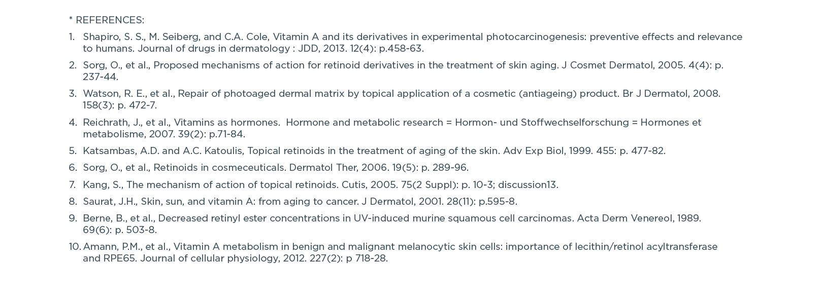 Vitamin A References Vitamin A References