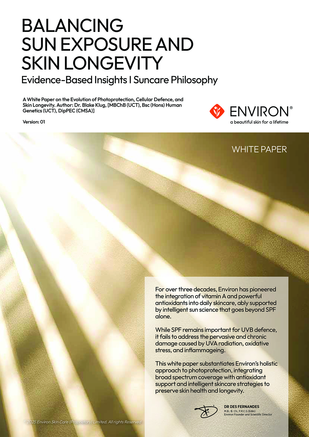 Balancing Sun Exposure and Skin Longevity White Paper