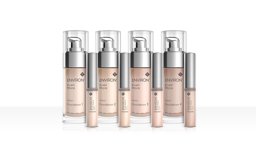 Environ's Even More Foundation and Concealers on a white background