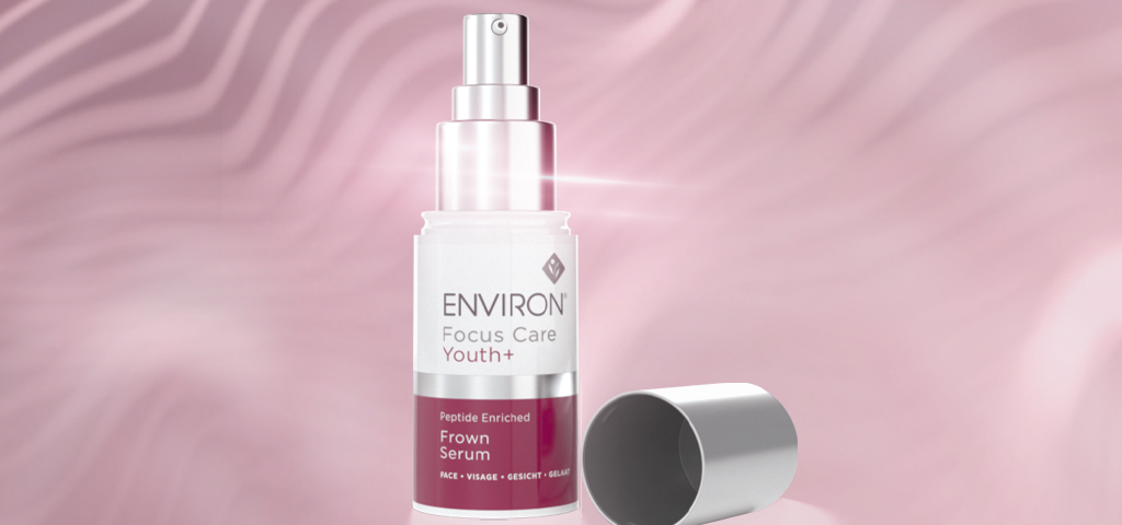 Environ Focus Care Youth+ Peptide Enriched Frown Serum, wavy background
