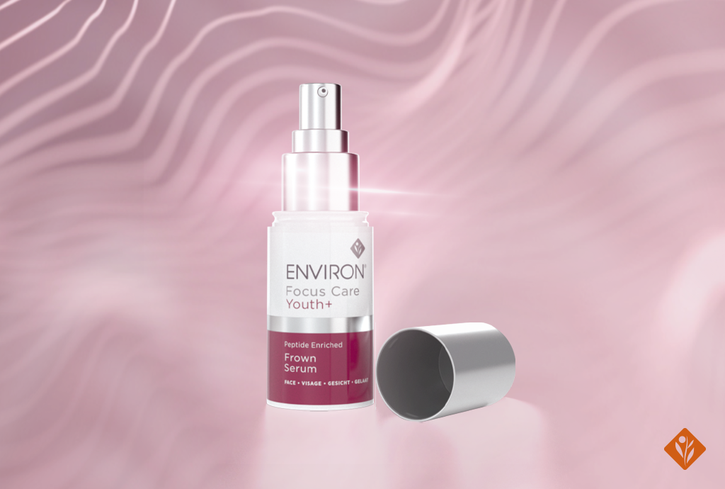 Environ Focus Care Youth+ Peptide Enriched Frown Serum, wavy background